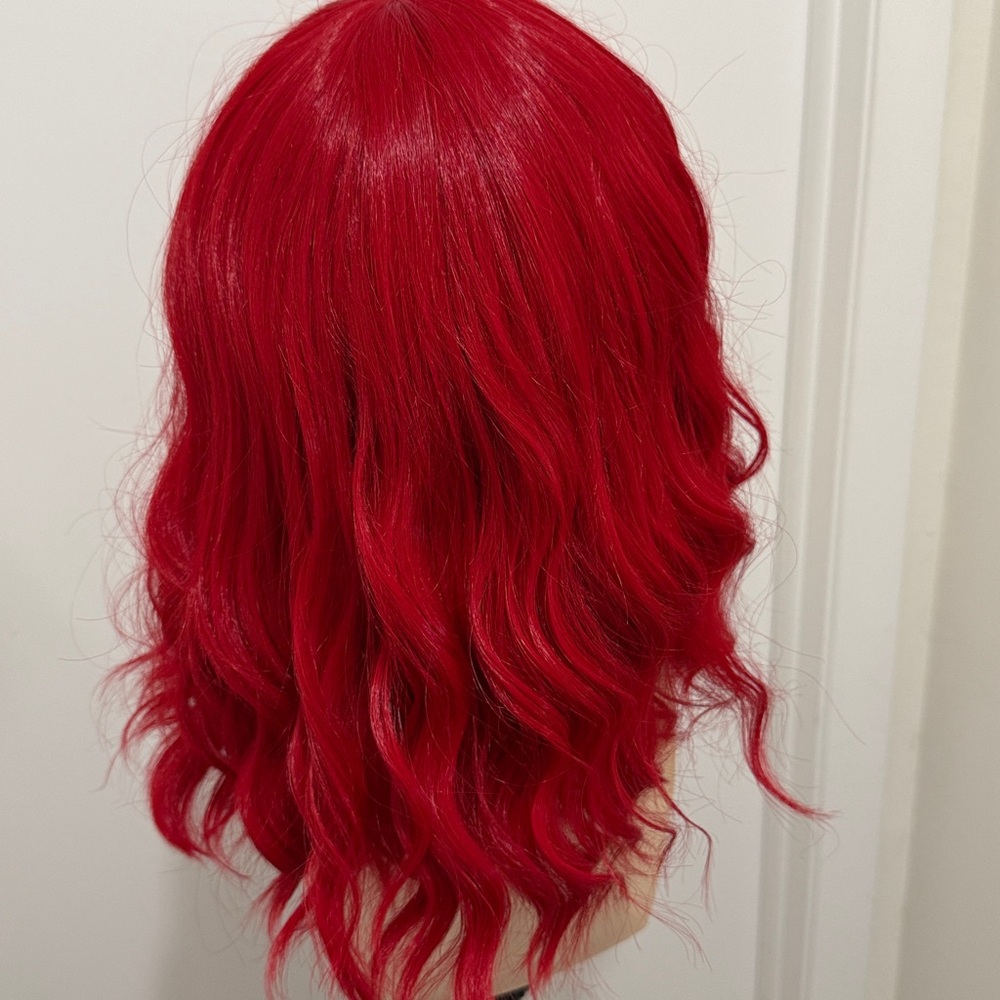 HAIR, 15” Wavy Bob with Bangs, Red - Picture 6 of 9